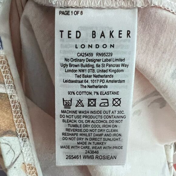 Ted Baker London Rosiean Abstract Print Cotton Tee Size 10/12 - Picture 5 of 5
